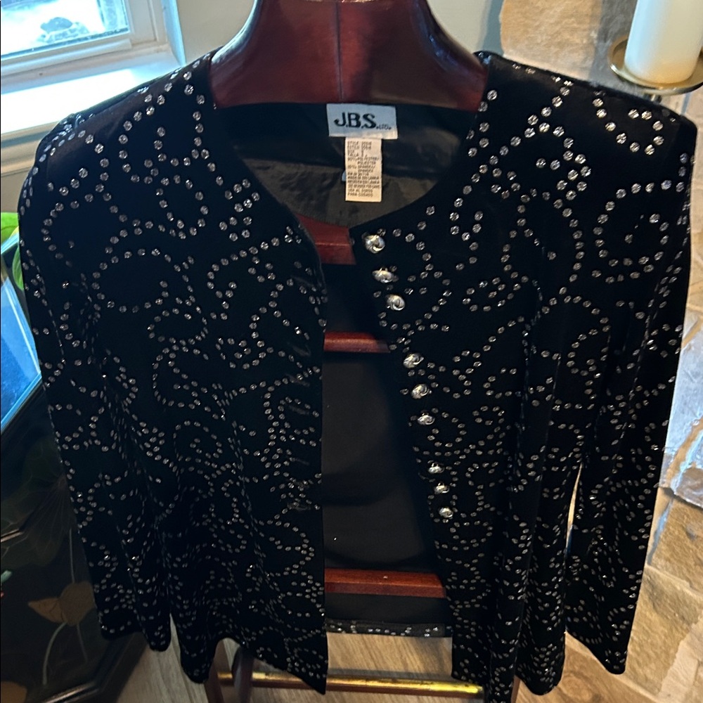 J.B.S. Women's Elegant Black Blazer with Silver Accents